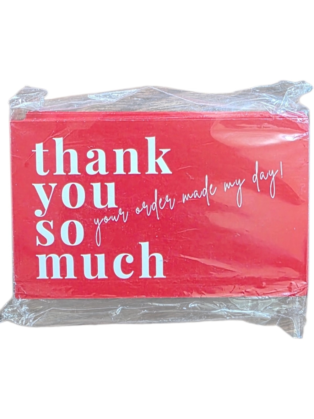 Thank You Cards Your Order Made My Day Cards 2 Packs 100 Cards Total Red NWT